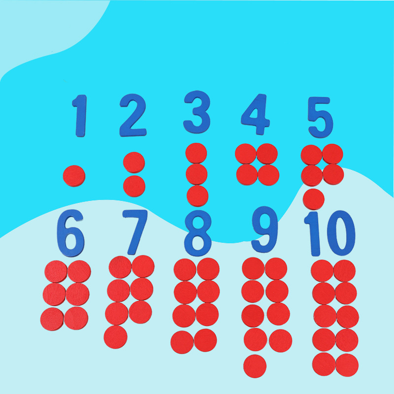Kids Education Number - Kids Wooden Montessori Cognitive Cards Number