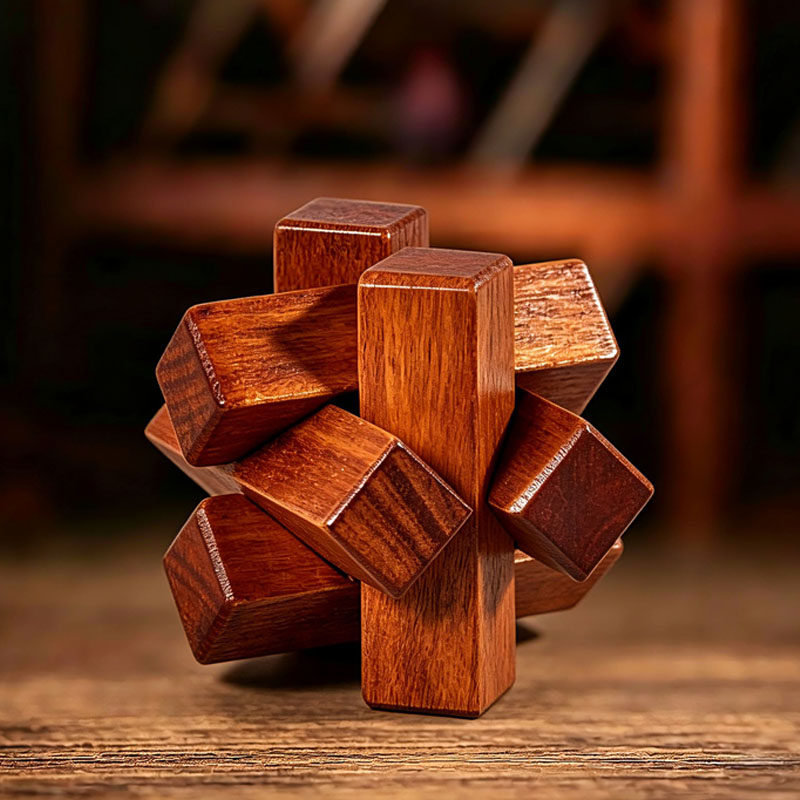 Wooden Knot Puzzle IQ Logic Tr - Kids Education Fun recension och pris