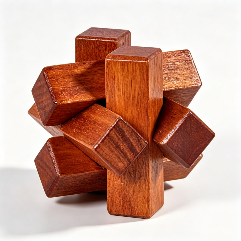 Wooden Knot Puzzle IQ Logic Tr - Kids Education Fun recension och pris