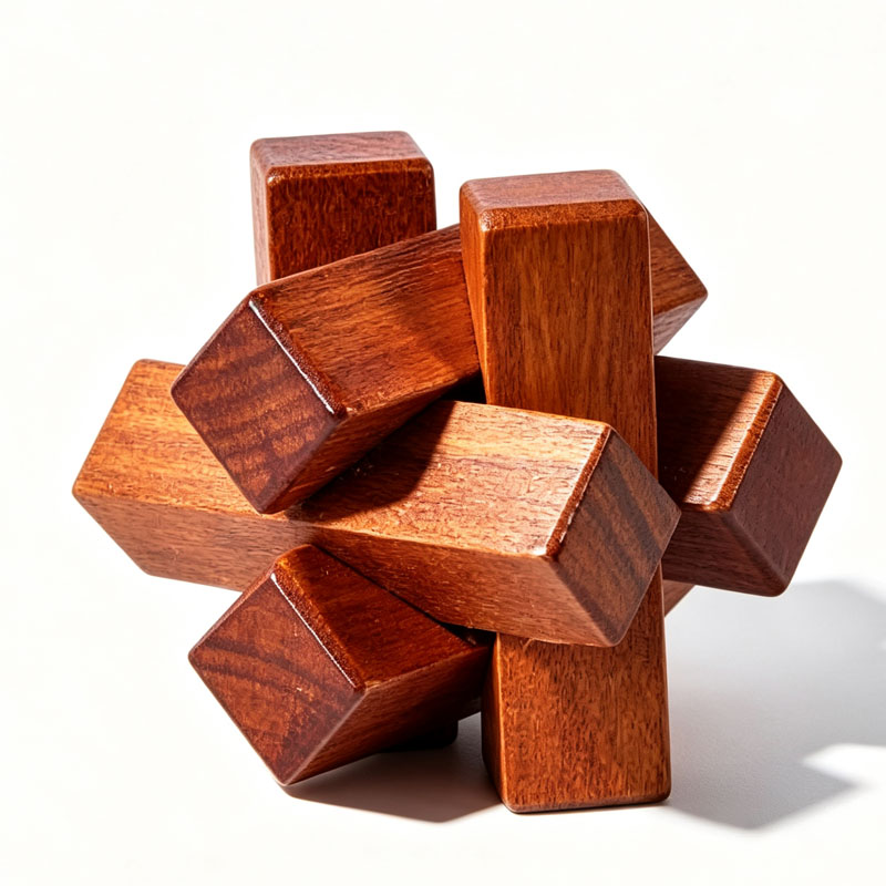Wooden Knot Puzzle IQ Logic Tr - Kids Education Fun recension och pris