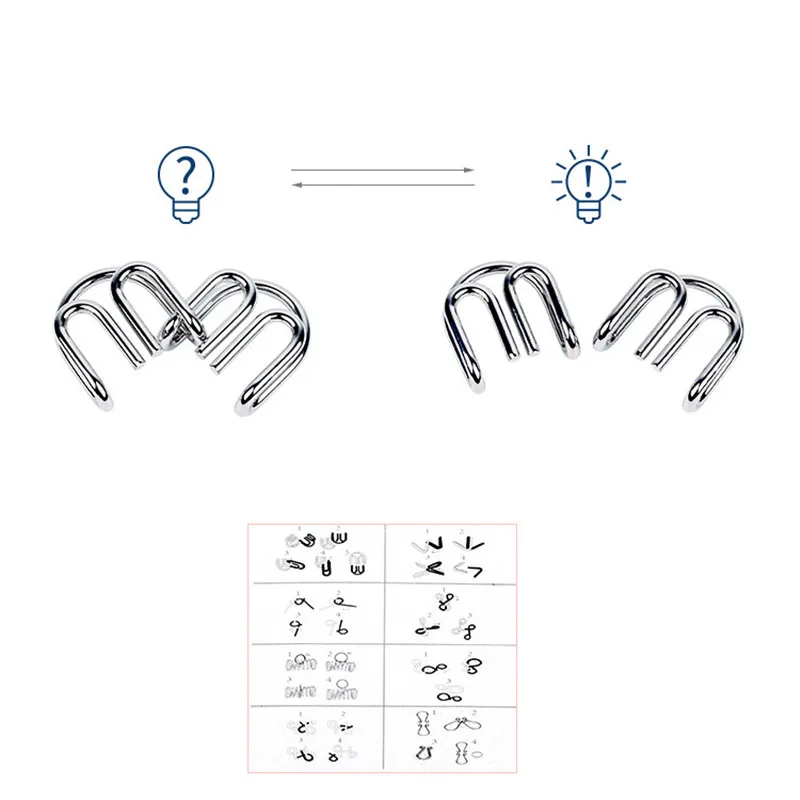 8PCS/Set Metal Montessori Wire - Brain Teaser Cube recension och pris