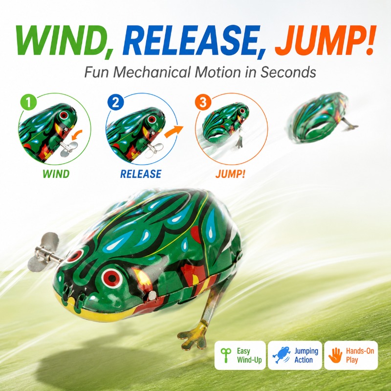 Traditional Wind Up Jumping Fr - Kids Education Fun recension och pris